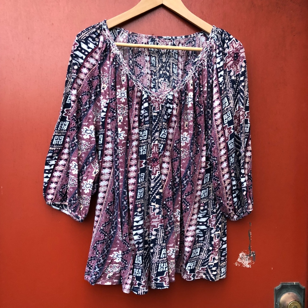 Lucky Brand  Tapestry print top